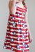 Stars & Stripes Ruffle Cross Back Dress-Mila & Rose ®