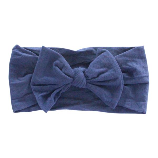 Navy Nylon Bow Headwrap-Mila & Rose ®