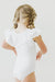 White S/S Flutter Sleeve Leotard-Mila & Rose ®