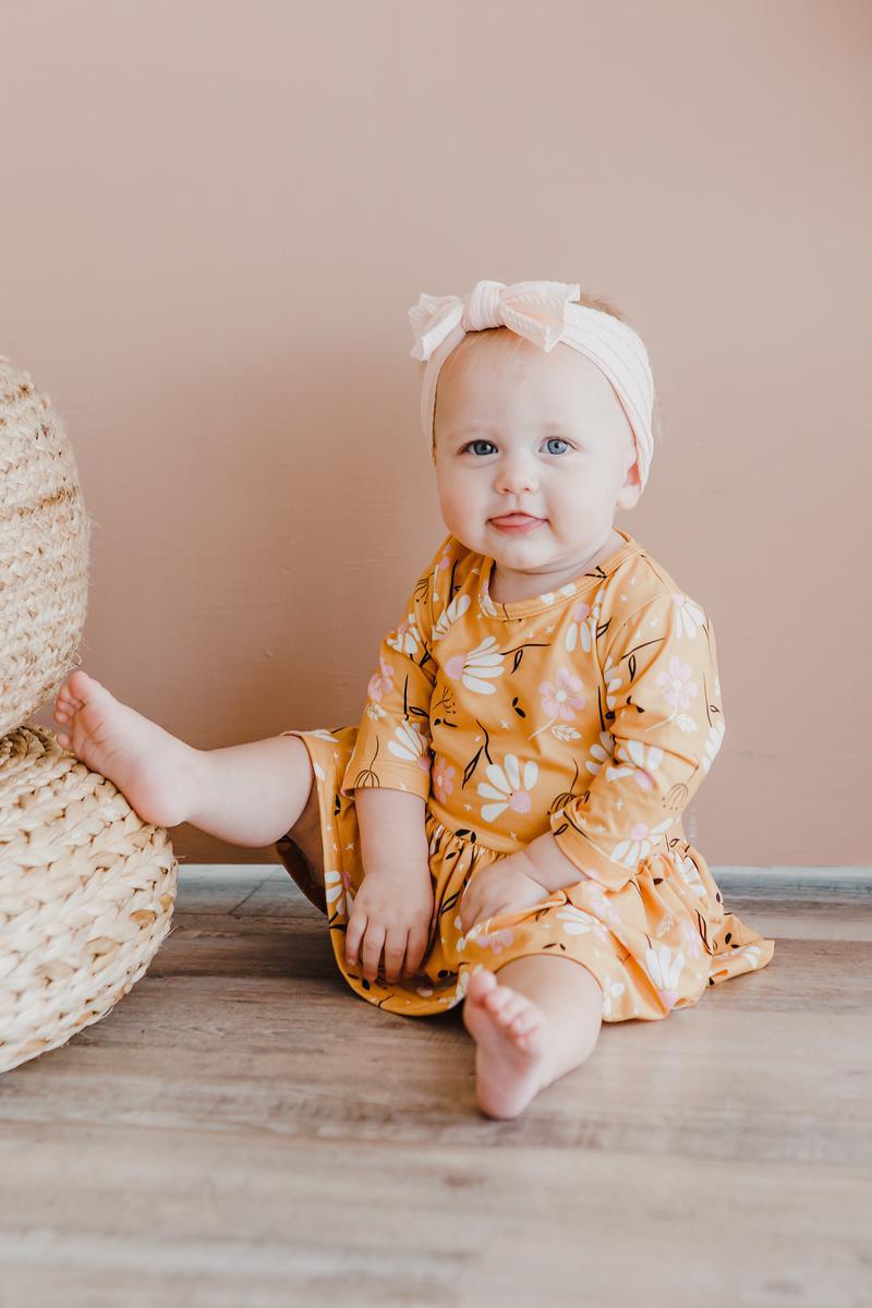 Dandelions in Fall 3/4 Sleeve Twirl Bodysuit-Mila & Rose ®