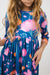 Poppies 3/4 Sleeve Pocket Twirl Dress-Mila & Rose ®