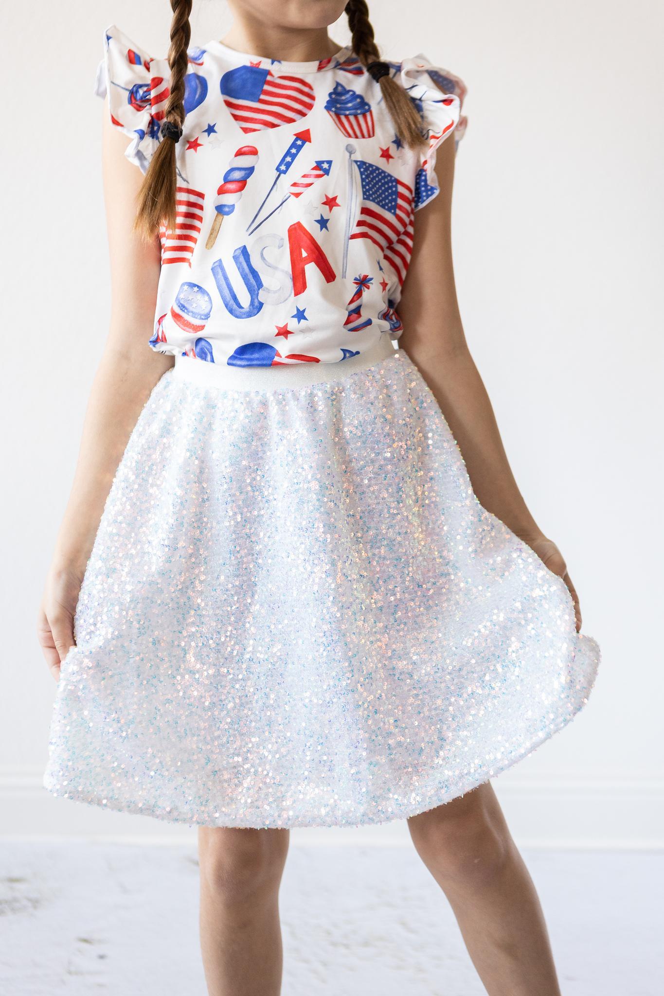 SALE Disco Sequin Twirl Skirt-Mila & Rose ®