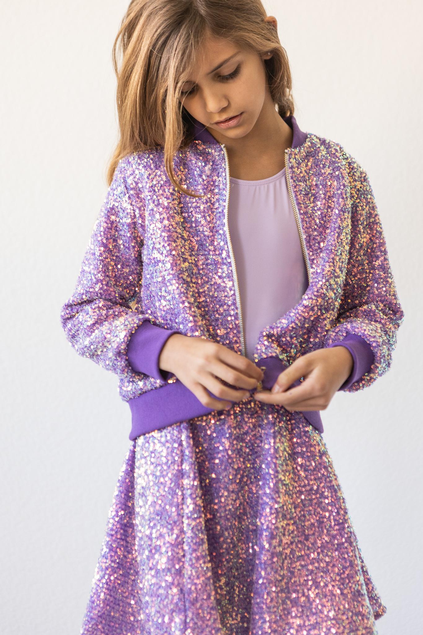 Purple Sequin Twirl Skirt-Mila & Rose ®