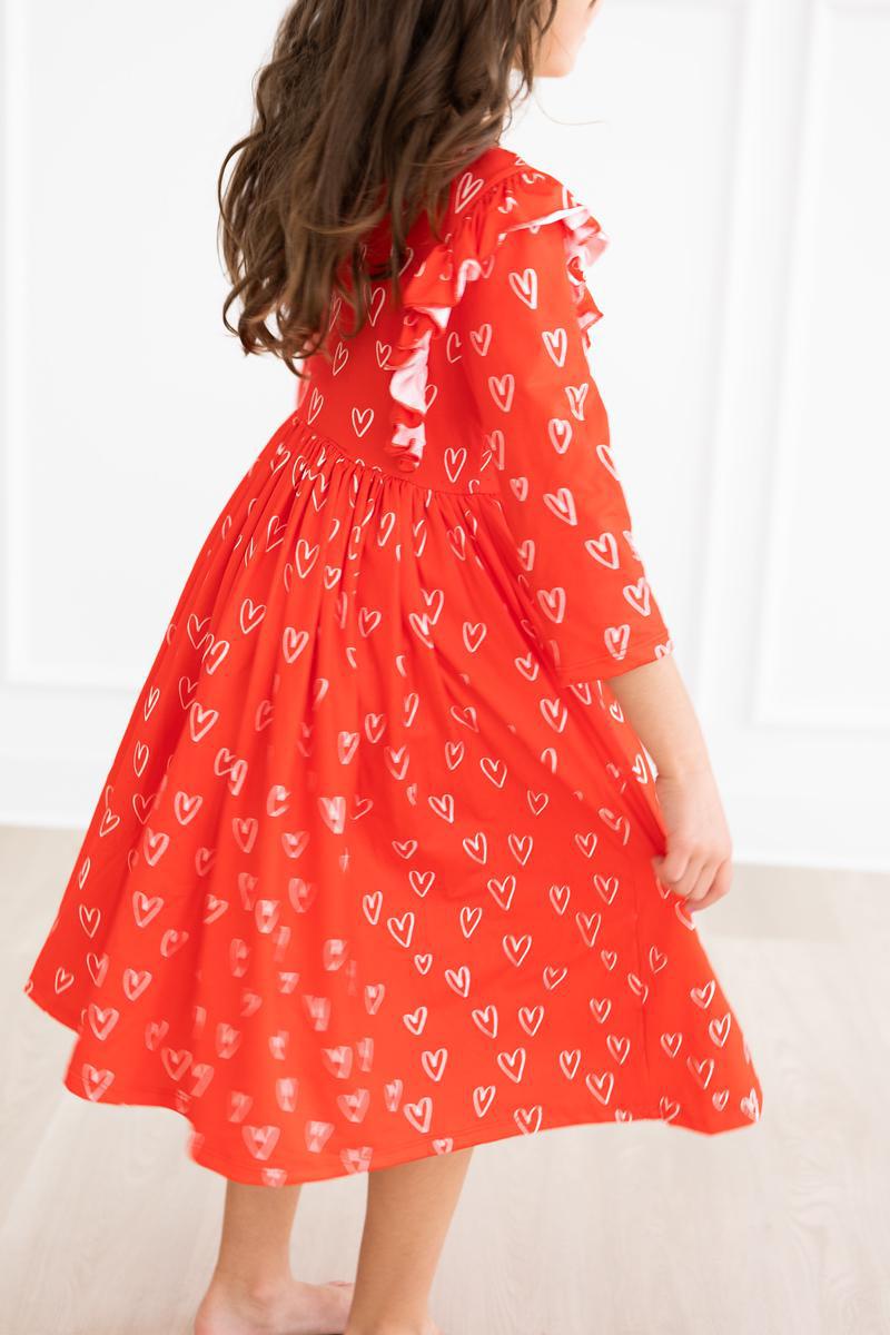 Roses are Red Ruffle Twirl Dress-Mila & Rose ®