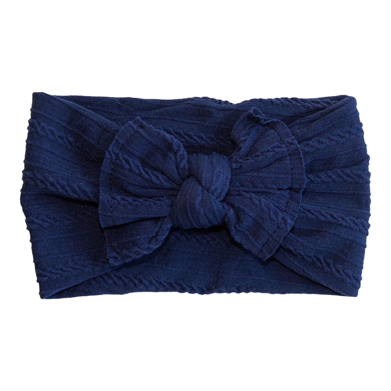 Navy Cable Knit Nylon Headwrap-Mila & Rose ®
