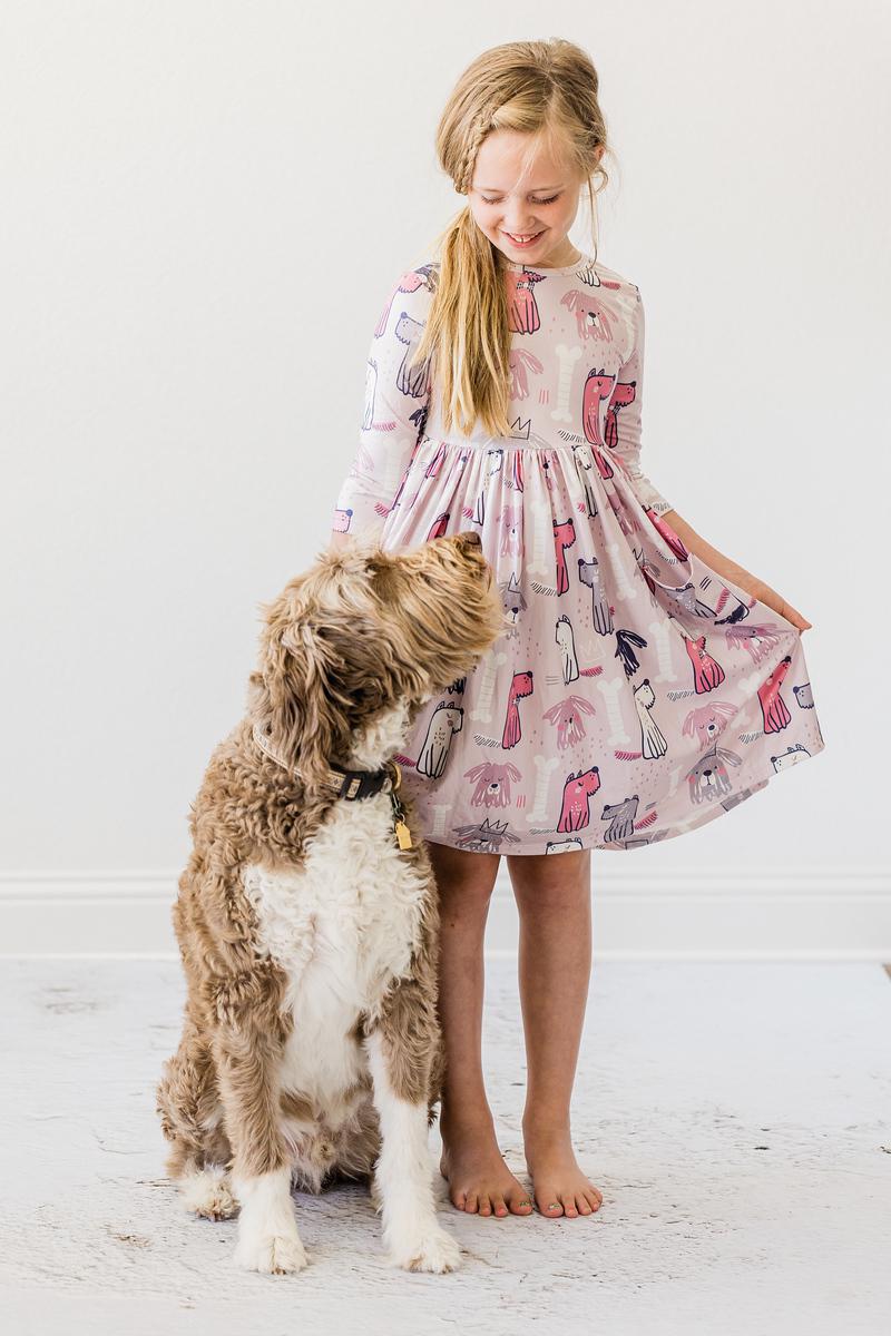 Mila Rose Girls Puppy Party Pocket Twirl Dress