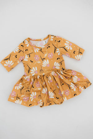 Dandelions in Fall 3/4 Sleeve Twirl Bodysuit-Mila & Rose ®