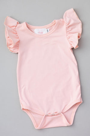 Peach S/S Flutter Bodysuit-Mila & Rose ®