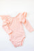 Peach L/S Flutter Sleeve Leotard-Mila & Rose ®