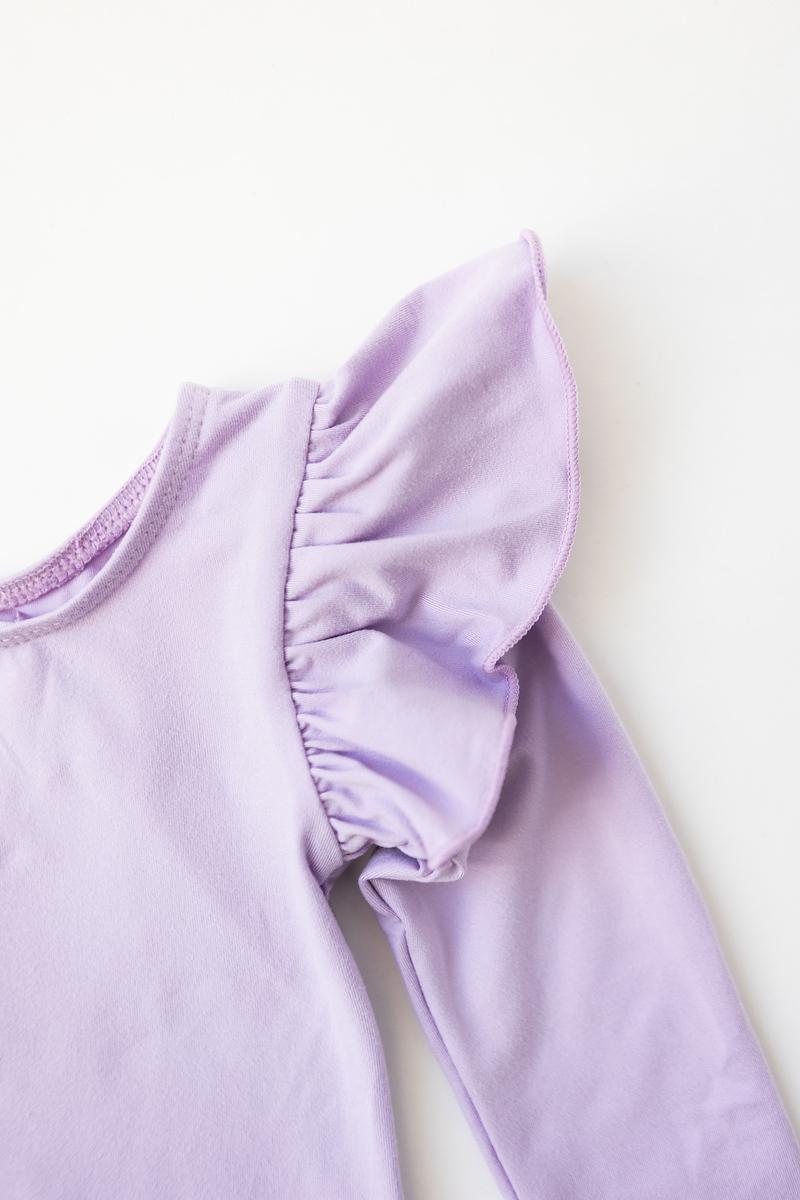 Lavender L/S Flutter Sleeve Leotard-Mila & Rose ®
