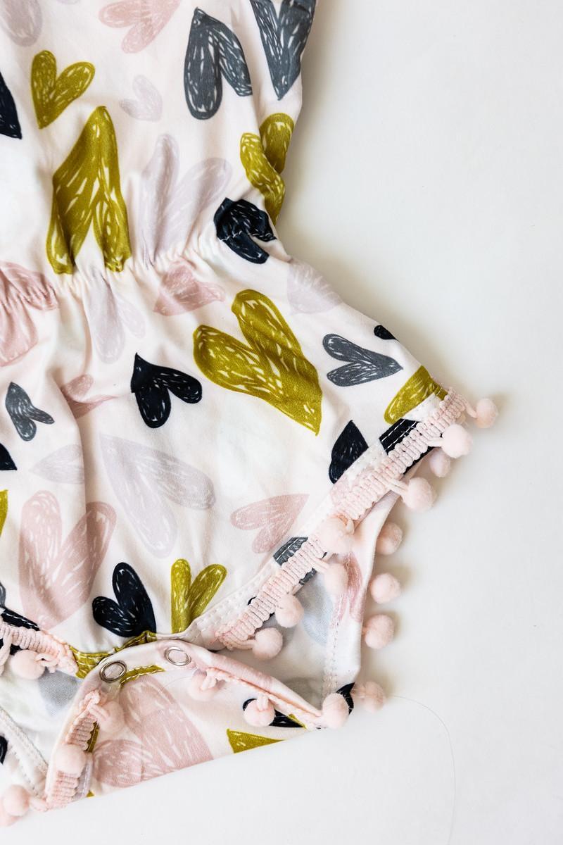 I Heart You Pom Pom Romper-Mila & Rose ®