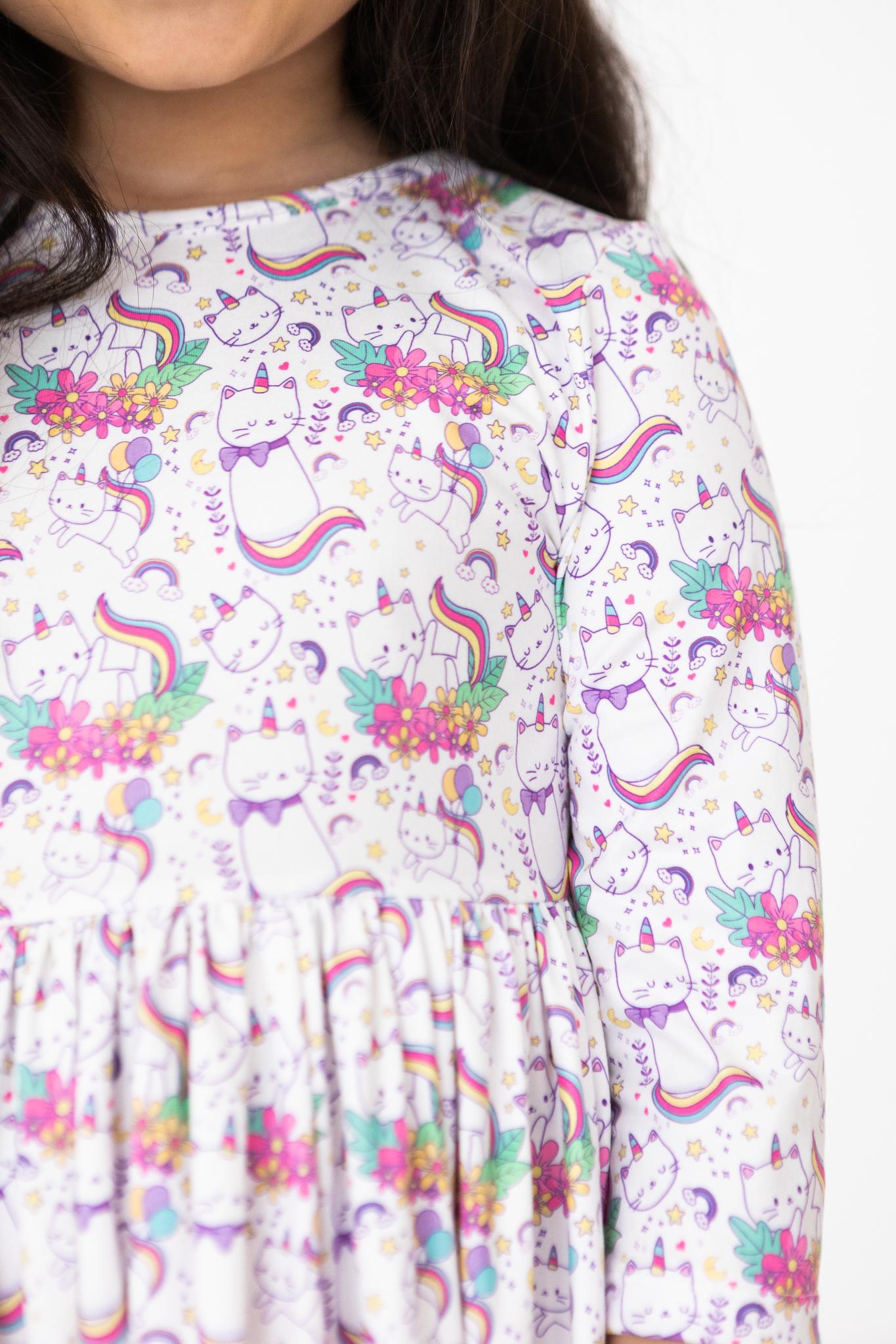 Rainbow Kitties Twirl Dress-Mila & Rose ®