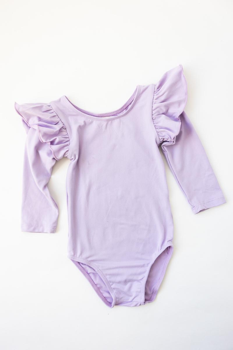 Lavender L/S Flutter Sleeve Leotard-Mila & Rose ®