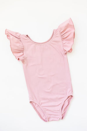 Vintage Pink S/S Flutter Sleeve Leotard - NEW-Mila & Rose ®