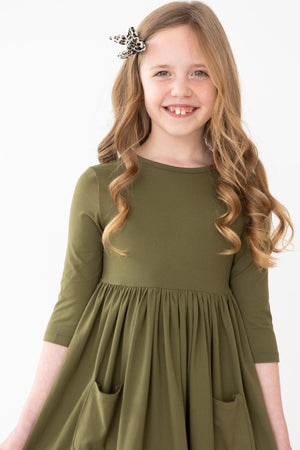 Olive Pocket Twirl Dress - NEW-Mila & Rose ®