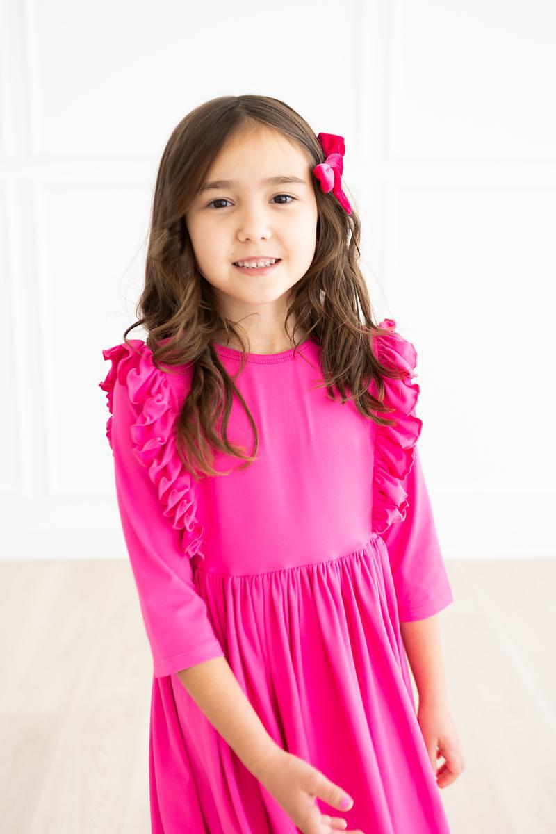 Hot Pink Ruffle Twirl Dress-Mila & Rose ®