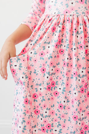 Azalea 3/4 Sleeve Pocket Twirl Dress-Mila & Rose ®