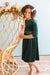 Hunter Green Velvet Twirl Dress-Mila & Rose ®