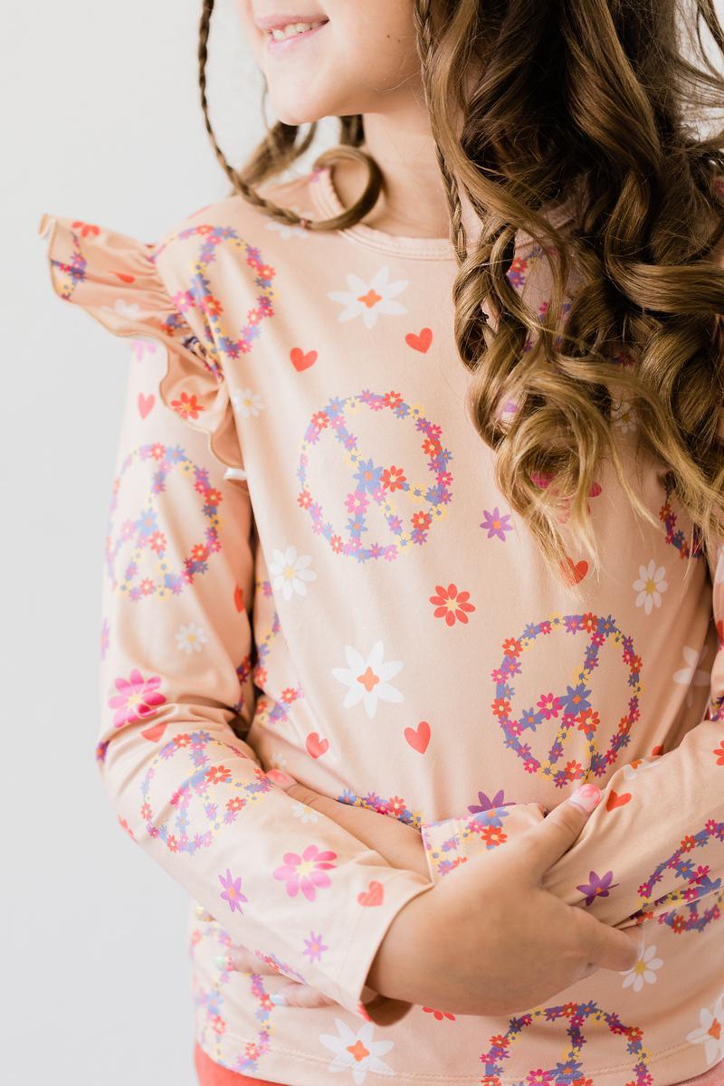 SALE Flower Child L/S Ruffle Tee-Mila & Rose ®