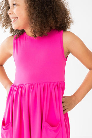 Hot Pink Tank Pocket Twirl Dress-Mila & Rose ®