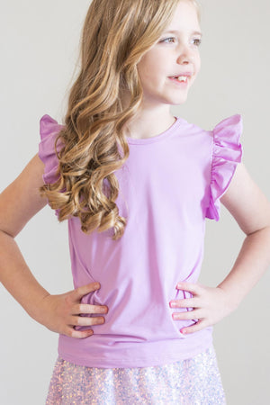 Bright Lilac S/S Ruffle Tee - NEW-Mila & Rose ®
