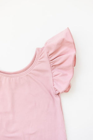 Vintage Pink S/S Flutter Sleeve Leotard - NEW-Mila & Rose ®