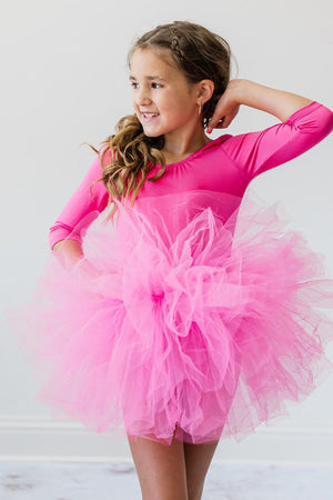 Hot Pink 3/4 Tutu Leotard-Mila & Rose ®