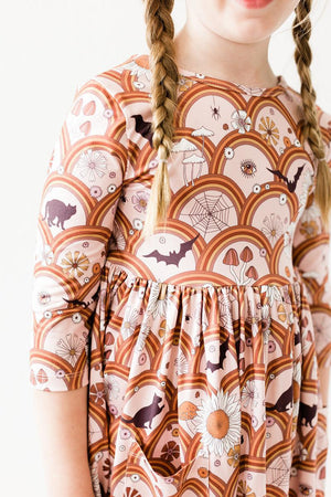 Hocus Pocus 3/4 Sleeve Pocket Twirl Dress-Mila & Rose ®