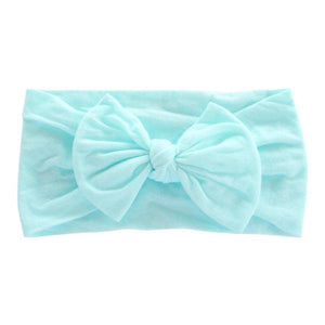 Aqua Nylon Bow Headwrap-Mila & Rose ®