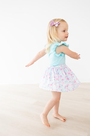(S) Aqua S/S Ruffle Tee-Mila & Rose ®