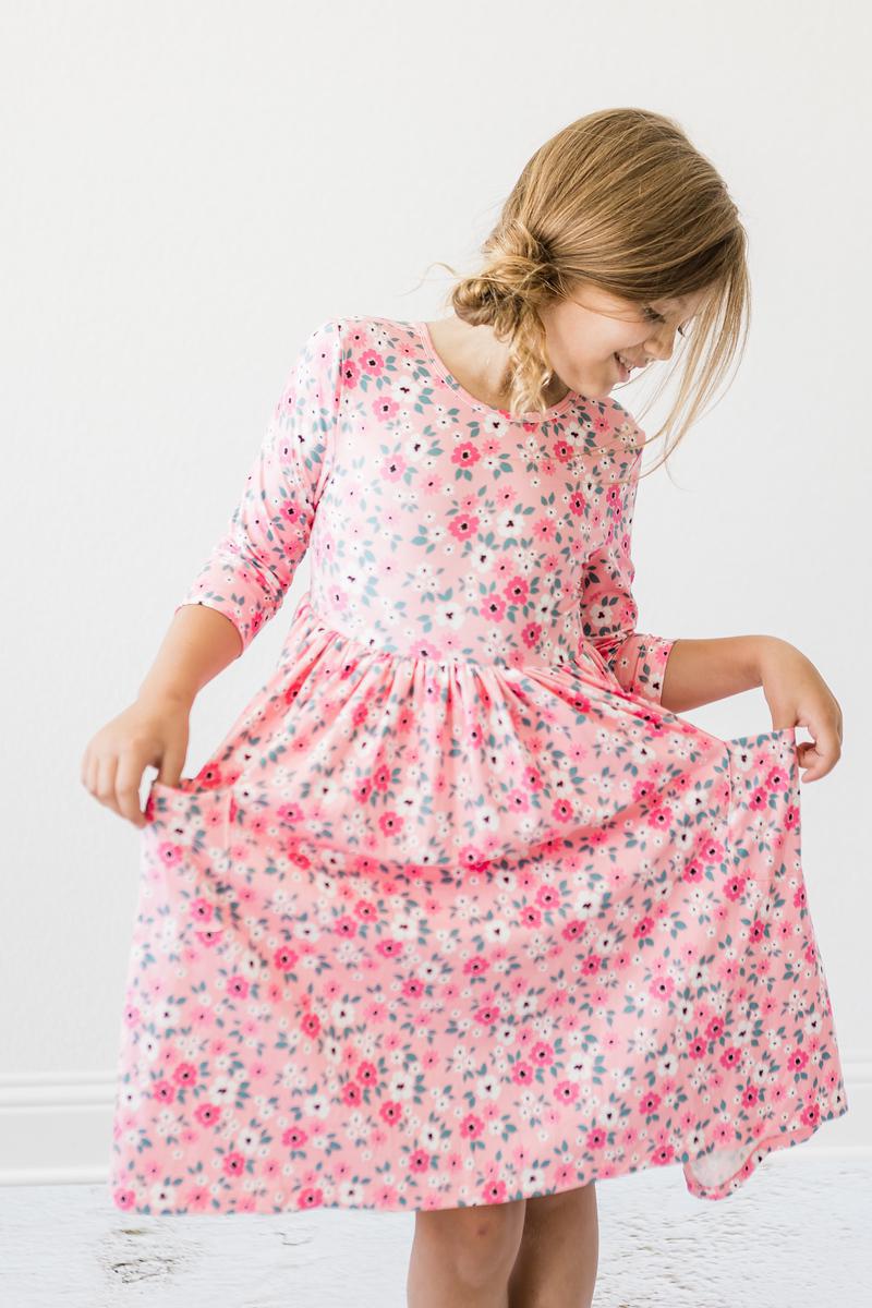 Azalea 3/4 Sleeve Pocket Twirl Dress-Mila & Rose ®