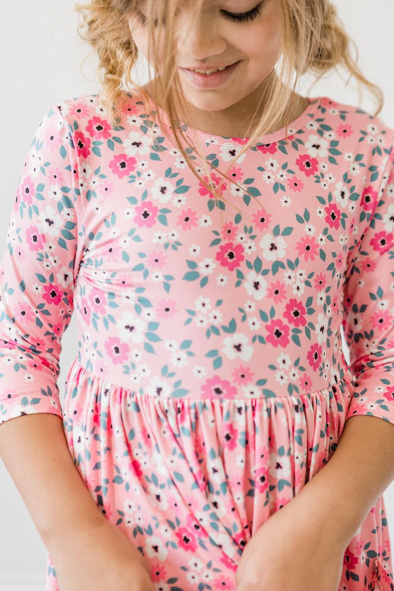 Azalea 3/4 Sleeve Pocket Twirl Dress-Mila & Rose ®