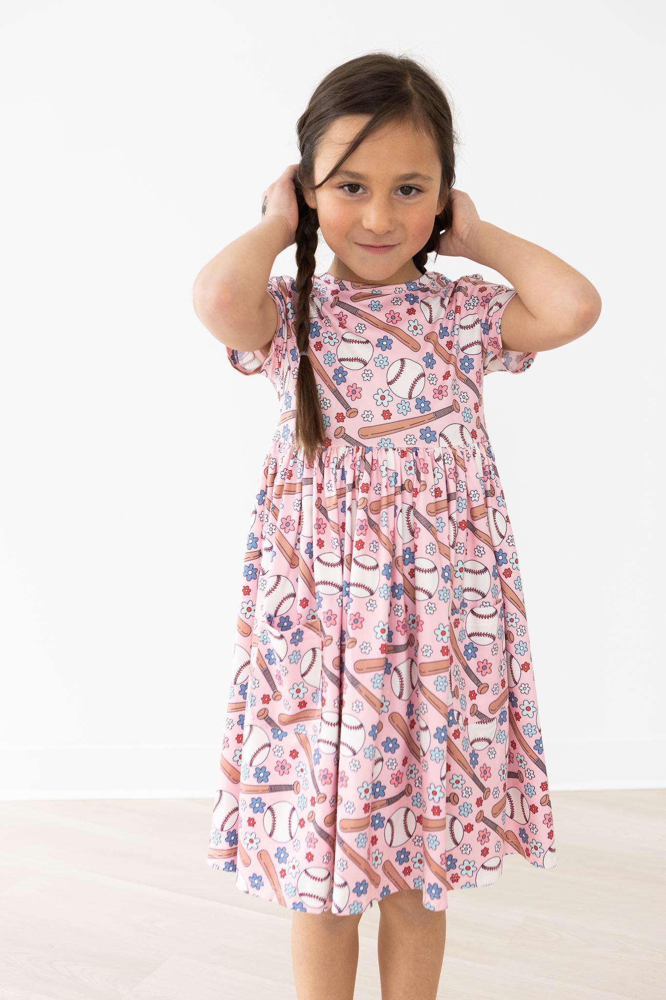 Batter Up S/S Pocket Twirl Dress-Mila & Rose ®
