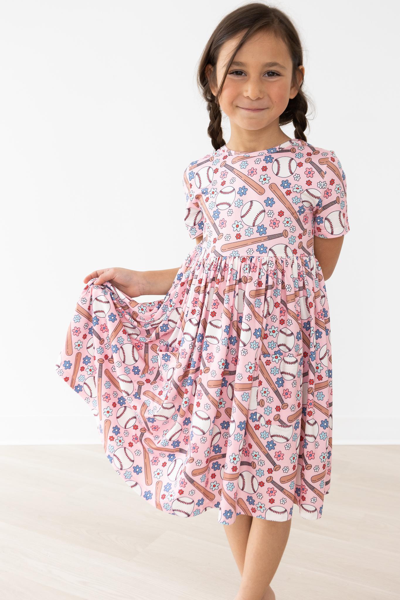Batter Up S/S Pocket Twirl Dress-Mila & Rose ®