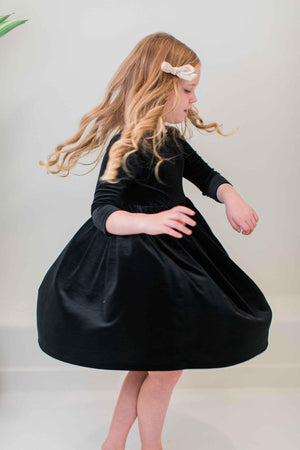 Black Velvet Twirl Dress-Mila & Rose ®