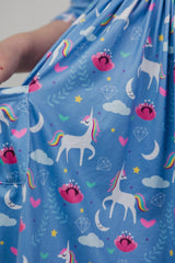 Blue Moon 3/4 Sleeve Pocket Twirl Dress-Mila & Rose ®