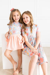 SALE Blue Retro Unicorns S/S Ruffle Tee-Mila & Rose ®