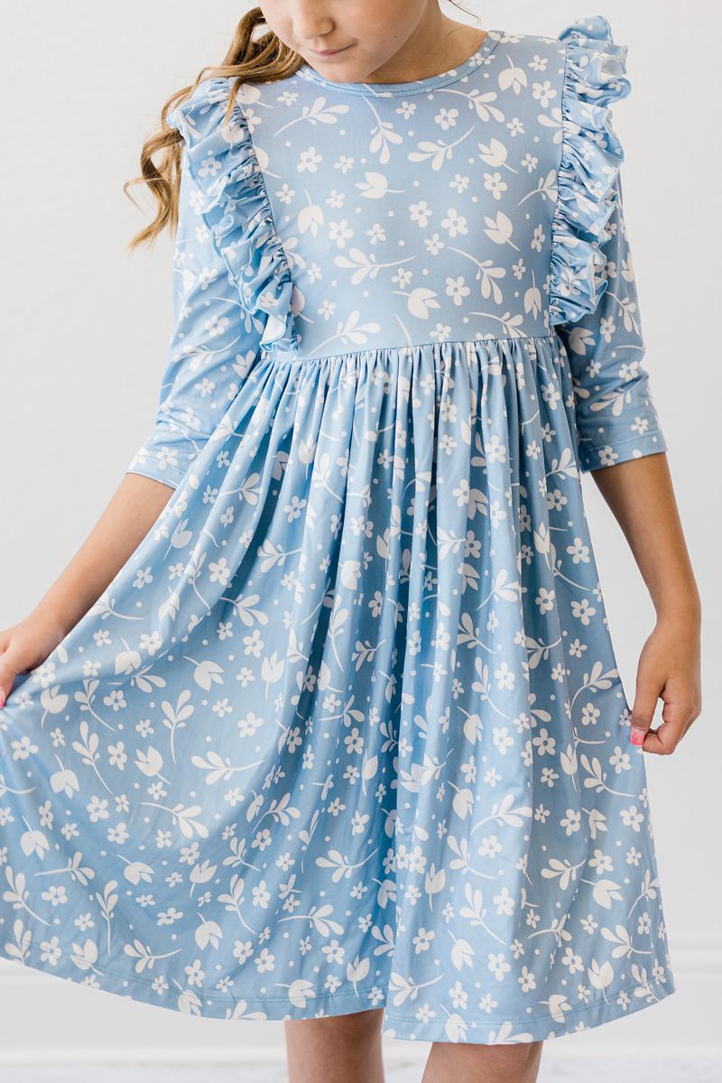 Bluebell 3/4 Sleeve Ruffle Twirl Dress-Mila & Rose ®