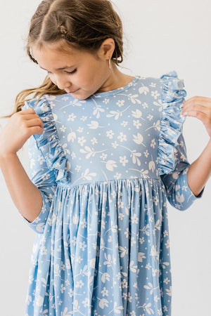 Bluebell 3/4 Sleeve Ruffle Twirl Dress-Mila & Rose ®