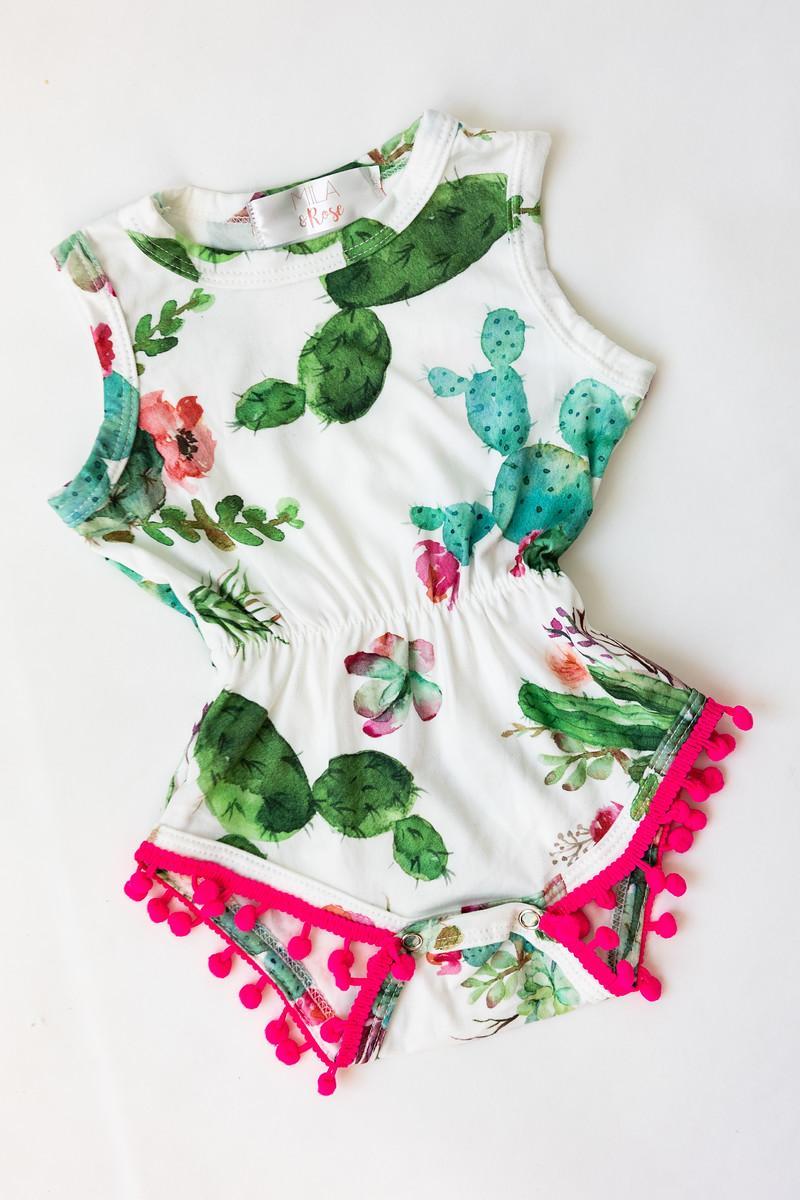 Cute Cactus Pom Pom Romper-Mila & Rose ®