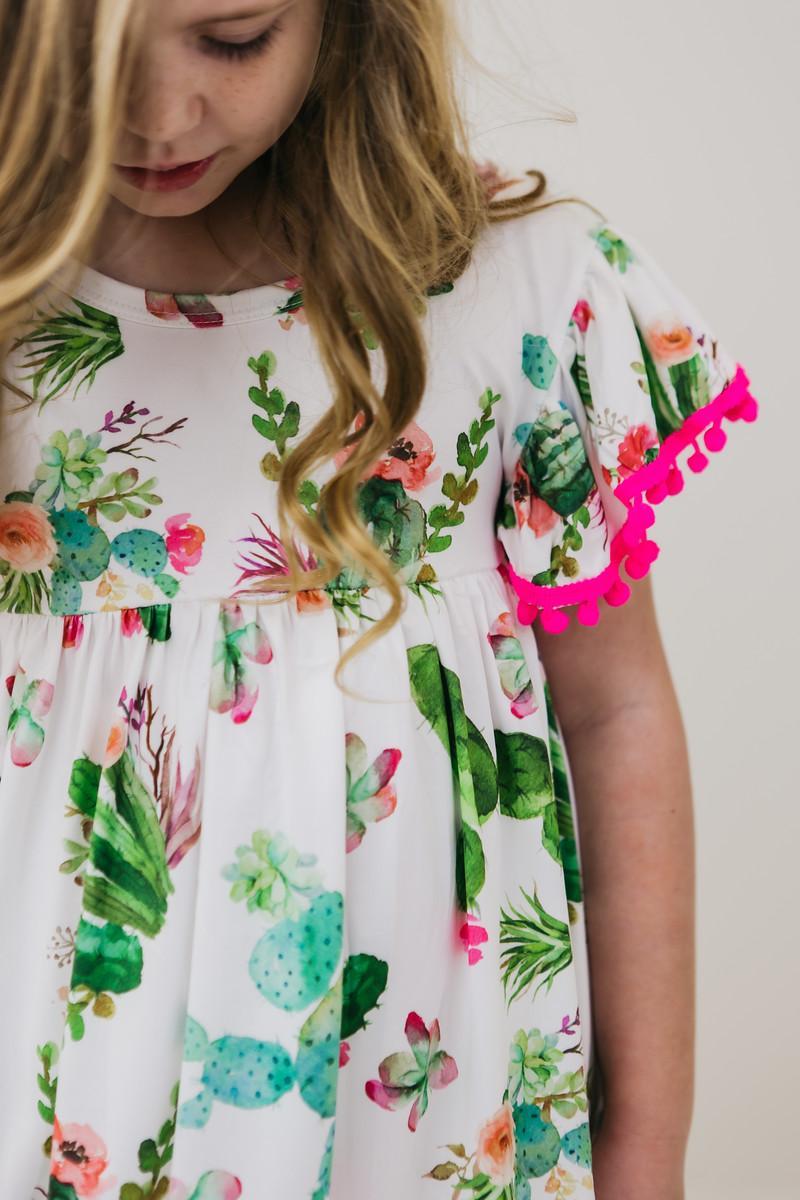 Cute Cactus Pom Pom Dress-Mila & Rose ®