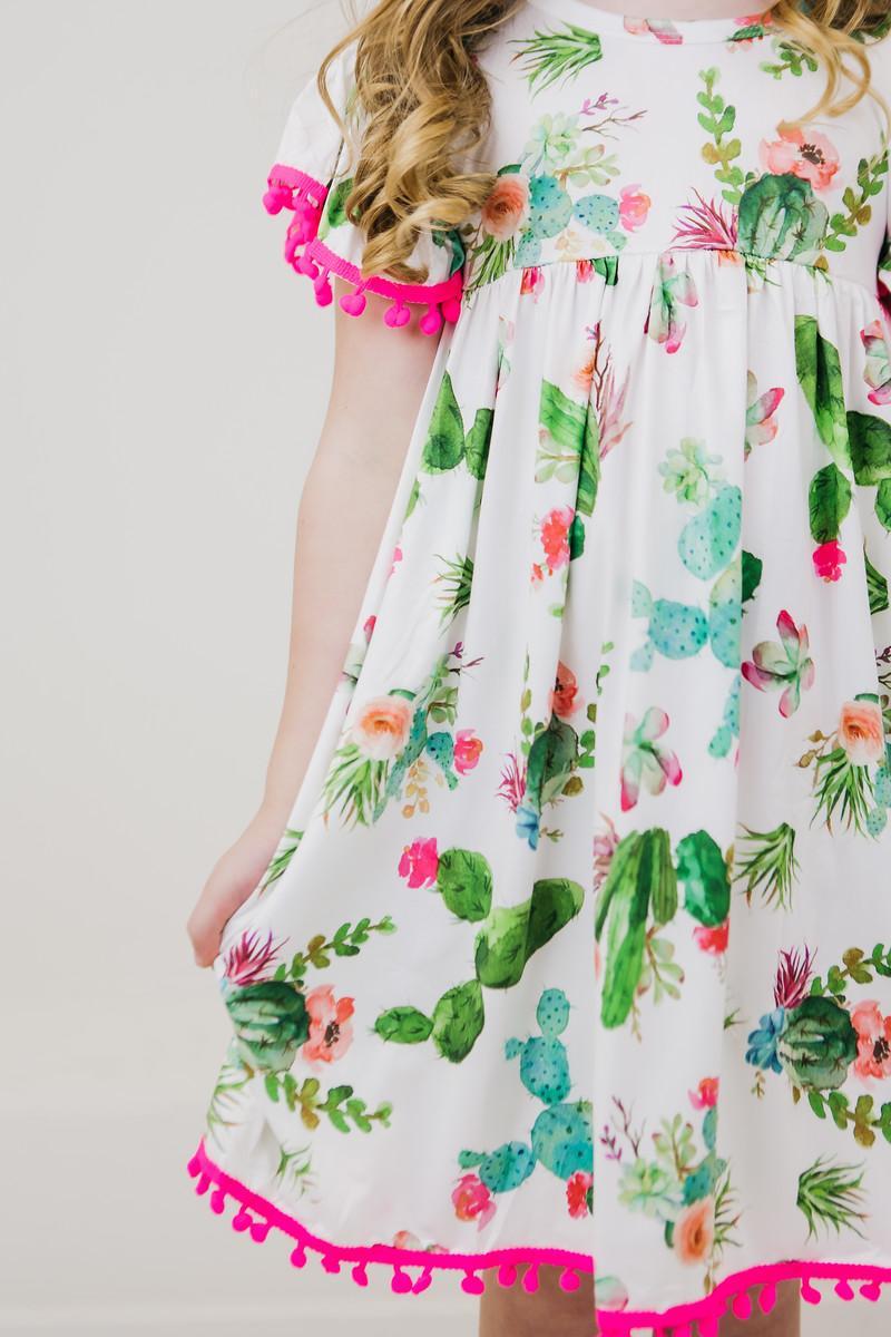 Cute Cactus Pom Pom Dress-Mila & Rose ®