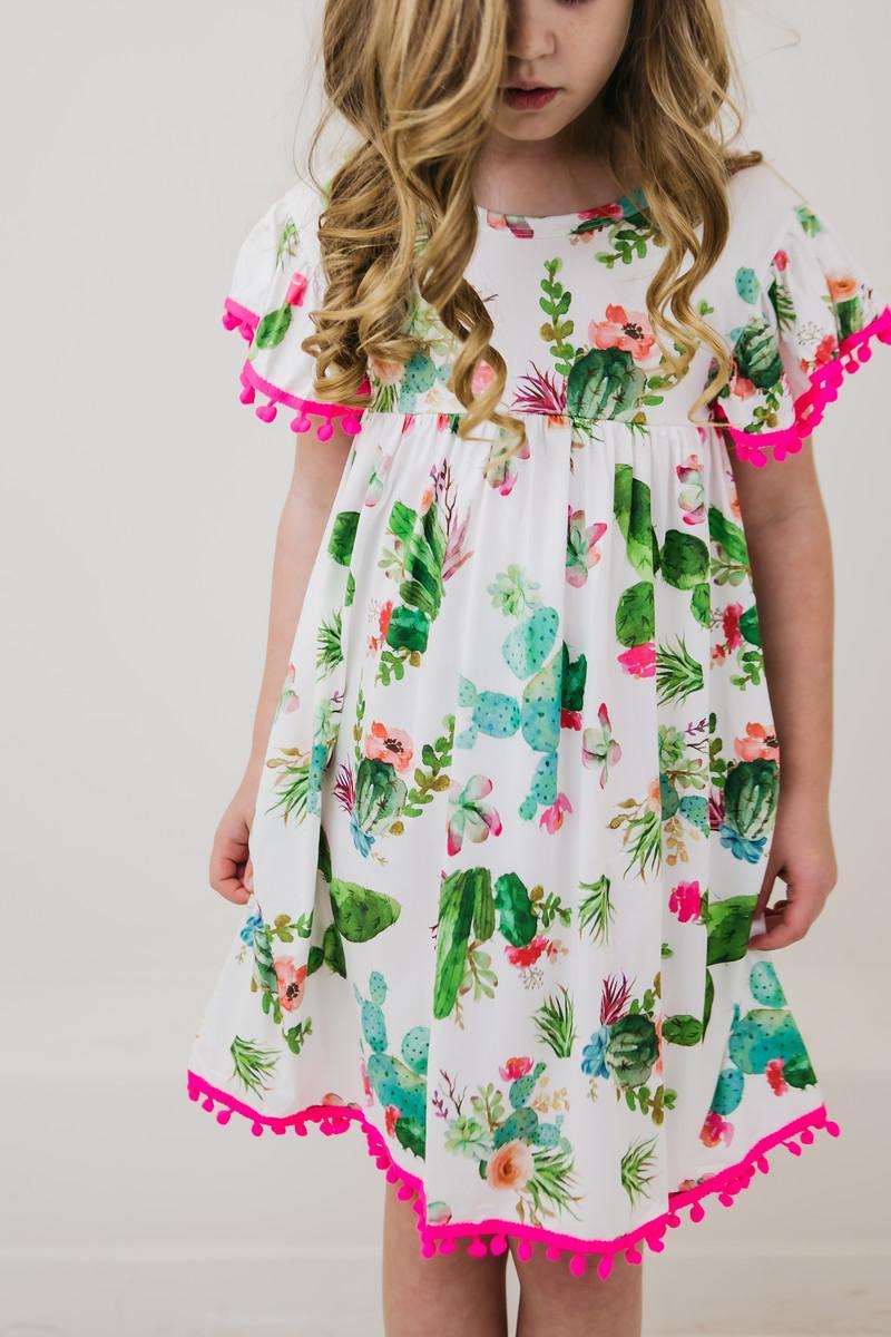 Cute Cactus Pom Pom Dress-Mila & Rose ®