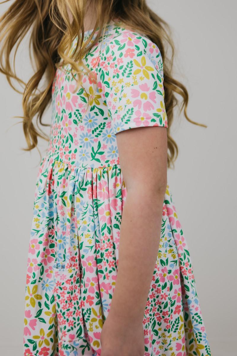 Daffodils S/S Pocket Twirl Dress-Mila & Rose ®