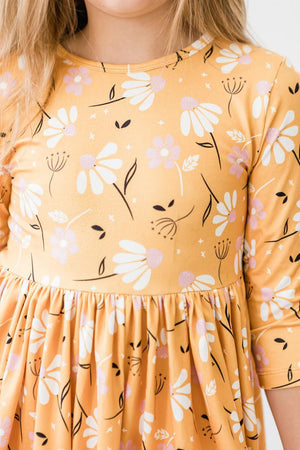 Dandelions in Fall 3/4 Sleeve Pocket Twirl Dress-Mila & Rose ®