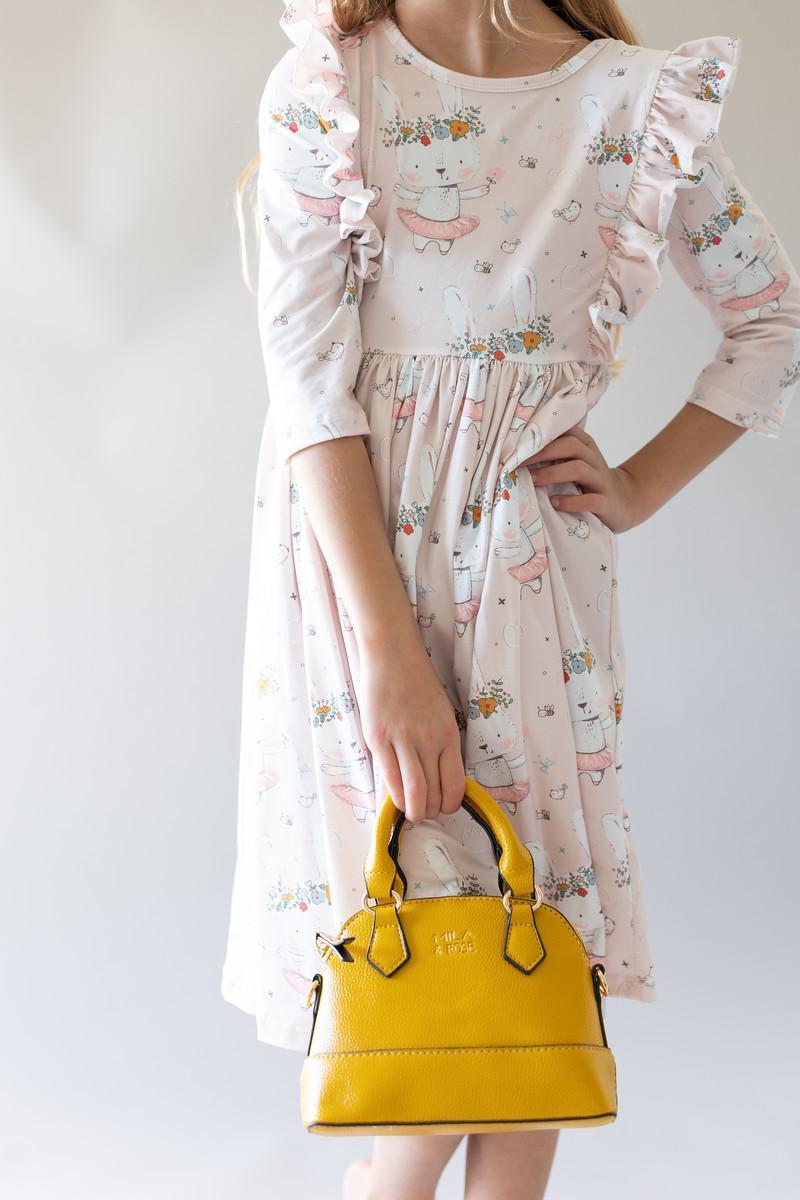 Don't Worry, Be Hoppy Ruffle Twirl Dress-Mila & Rose ®