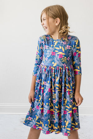 Flora 3/4 Sleeve Pocket Twirl Dress-Mila & Rose ®
