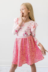 Hot Pink Sequin Twirl Skort-Mila & Rose ®