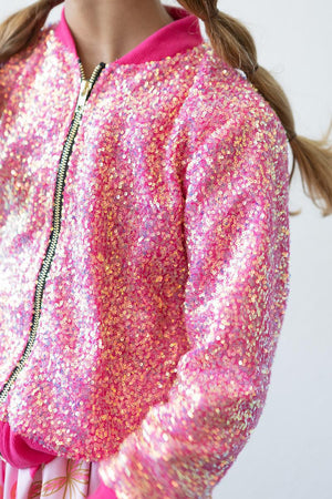 Hot Pink Sequin Jacket-Mila & Rose ®
