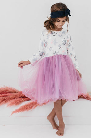 (L) Lilac Unicorn Dream L/S Tutu Dress-Mila & Rose ®